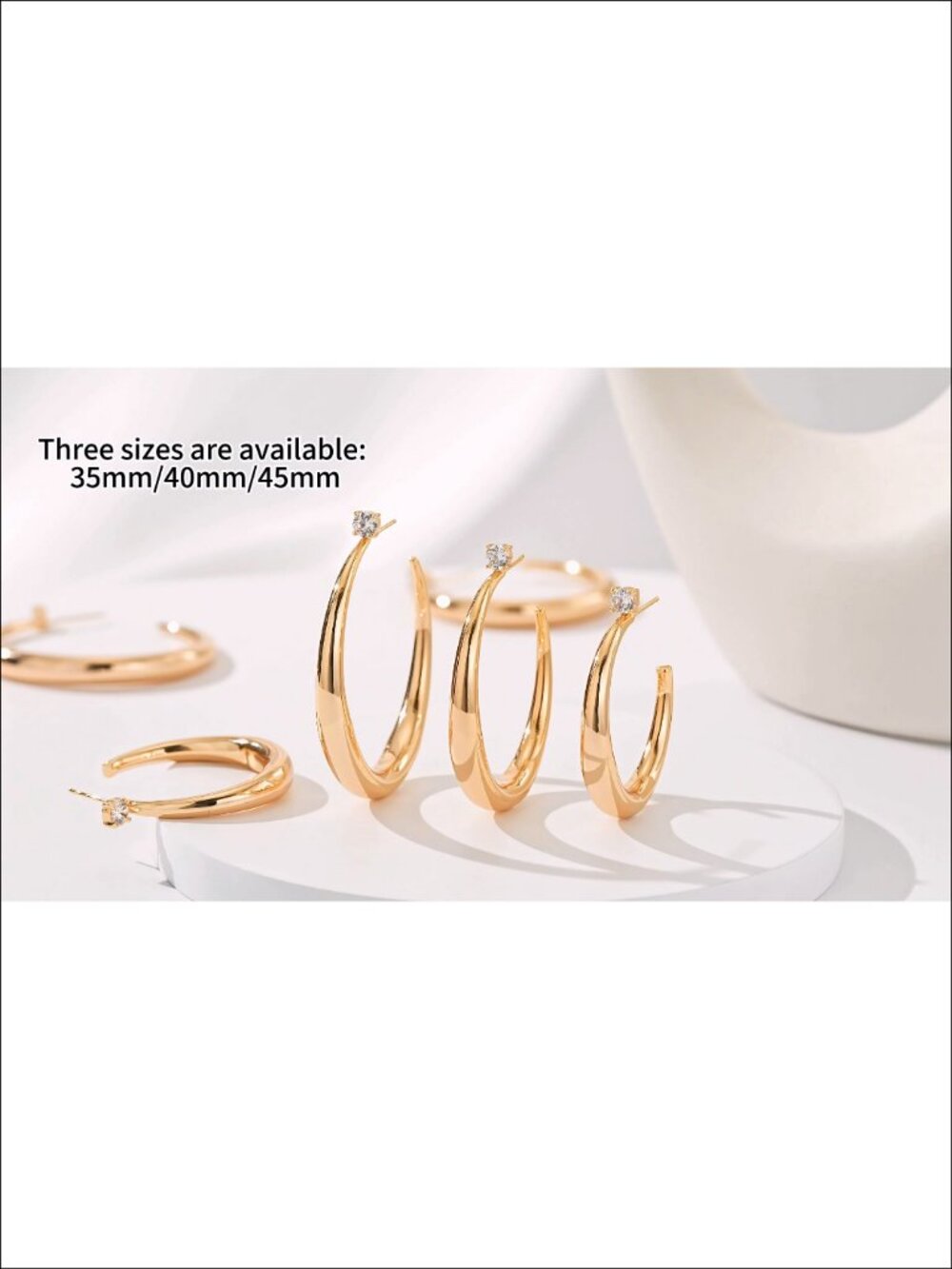 14K Gold Plated Chunky Hoop Earrings Hypoallergenic Non Tarnish - Picture 6 of 6